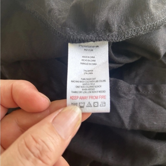 Jason Wu Open Back Linen Blend Tiered Hem Midi Sundress Black Flutter Sleeve M - Picture 10 of 11